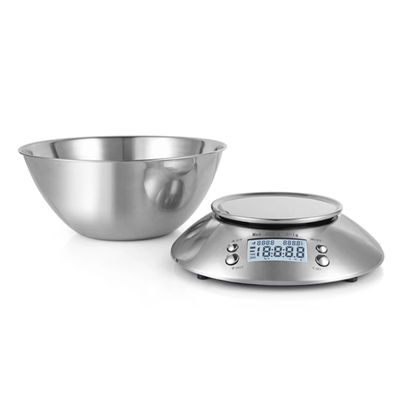Stainless steel counter scale with bowl